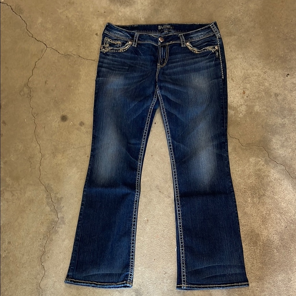 Silver Suki Jeans Blue Boot Cut Classic Denim, 33/31